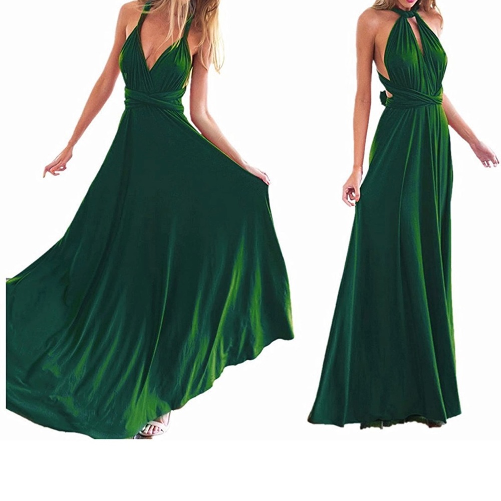 Women Transformer Long Prom Dress Multi-Way Wrap Convertible Floor Length Gown